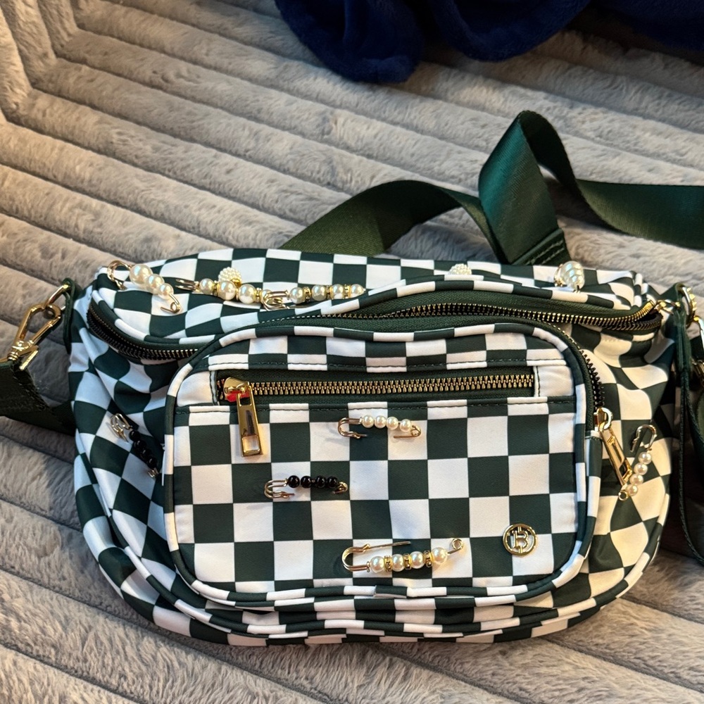 Stylish Green Checkered Women's Bag